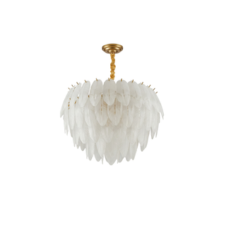 Modern Chandelier | Frosted Glass Ceiling Light Fixture - LED Bulb Included