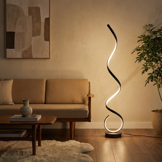 Contemporary Floor Lamp – Twisted Spiral Design | Dimmable LED Lighting