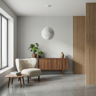 Modern LED Pendant Light – White Metal Lamp With Integrated LED Bulb