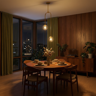 Pendant Lamp – Modern Asymmetrical Lighting Fixture with Glass Ball Design