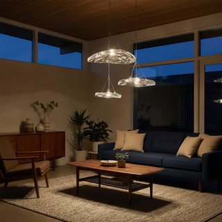 Indoor Pendant Light – Modern Glass Stone Lamp With Adjustable LED Lighting