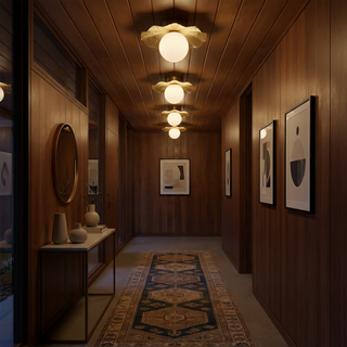 Golden Ceiling Light - Elegant Lotus Leaf Design Warm LED Lighting Fixture