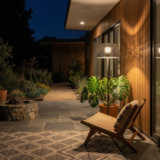 Woven Metal Garden Lamp – Outdoor Solar Lights | Braided Metal Lamp by Lumavera