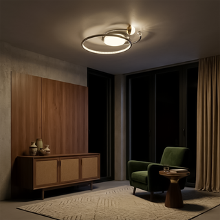 Modern LED Chandelier – Gold Aluminum Luxury Living Room Lighting with Dimmer