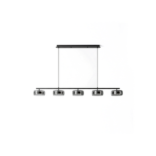 Industrial Ceiling Light – Modern Linear Pendant Light With Smoked Glass Shades