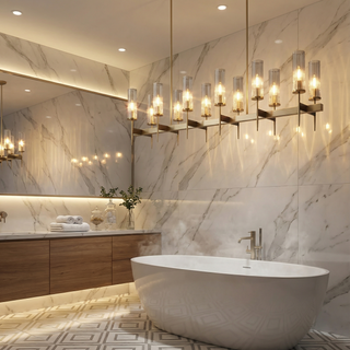 Sculptural Chandelier – Modern Gold Plated Crystal Light Fixture with Adjustable LED Lighting