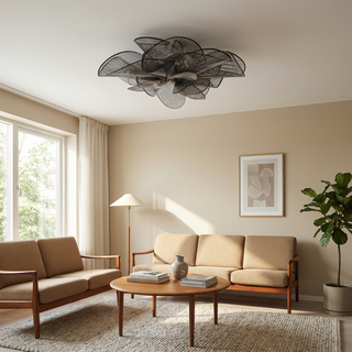 Black Ceiling Light – Modern LED PVC Surface Mount Bedroom Lamp