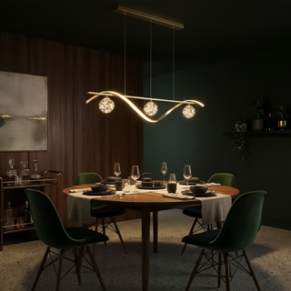 Minimalist Chandelier – Modern Pendant Light With Clear Glass & Iron Fixture