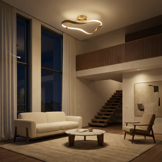 Gold LED Chandelier – Modern Luxury Ceiling Light with Adjustable Brightness