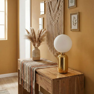Modern Bedside Lamp | Metal And Glass Lamp With Soft LED Lighting
