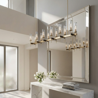 Sculptural Chandelier – Modern Gold Plated Crystal Light Fixture with Adjustable LED Lighting