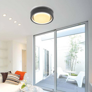 Black LED Wall Light – Minimalist Circular Ceiling Light Fixture | Warm Ambient Lighting