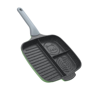 nonstick breakfast pan pfoa free granite stone heat resistant eco silicon handle front view