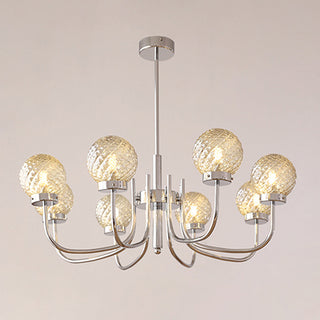 Modern luxury glass ball chandelier — iron bedroom ceiling warm