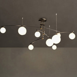 Nordic style chandelier glass ball white iron frame ceiling
