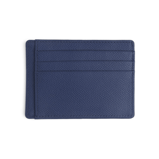 blue leather card holder haven genuine italian leather rfid blocking wallet close-up