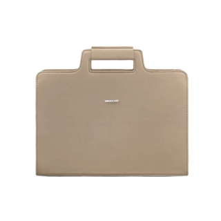 women leather laptop bag stylish durable business briefcase with strap front view