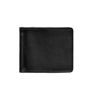 slim leather wallet haven money clip elegant durable billfold men's front view