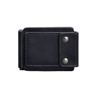 slim leather wallet haven money clip card slots men's premium accessory front view
