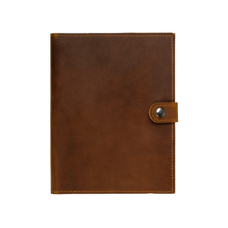leather business portfolio handmade full grain leather padfolio business card holder front view