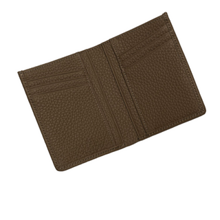 slim leather wallet haven minimalist card case front pocket wallet men's pebble calfskin top view