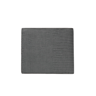 italian leather card case haven luxury men's slim wallet lizard pattern multiple slots detail