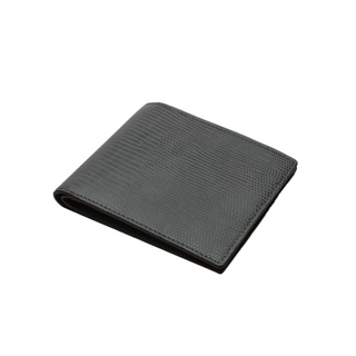italian leather card case haven luxury men's slim wallet lizard pattern multiple slots close-up