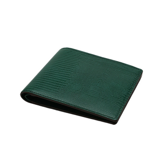 italian leather card holder haven men's lizard skin wallet 8 slots money pocket close-up