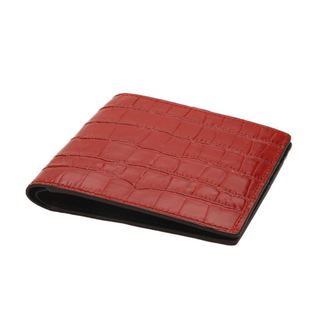 italian leather wallet haven men's crocodile pattern rfid blocking premium billfold close-up