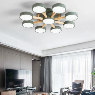 Multi-head modern acrylic ceiling light, diffused LED design