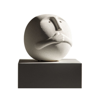 modern minimalist ceramic cartoon figurine decorative ornament front view
