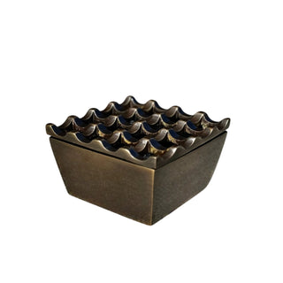 windproof brass ashtray antique solid ashtray detachable lid patio use front view