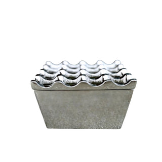 chrome ashtray windproof stainless steel detachable lid outdoor use front view