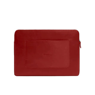 genuine leather laptop case zippered tech protector front pocket front view