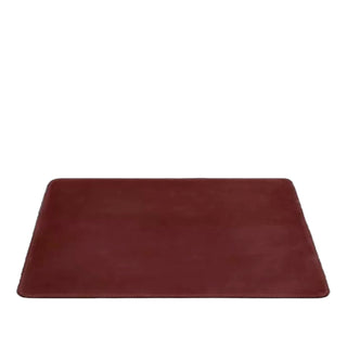 burgundy premium crazy horse leather laptop desk mat front view