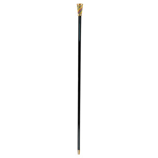 24K gold multicolor crystal handle Italian luxury walking cane close-up