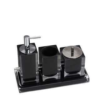 glass elegant durable bathroom set modern minimalist vanity decor front view