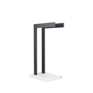 dual rod stainless steel marble base towel holder bathroom organizer side view