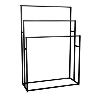 modern 3 tier wall mounted bathroom towel rack linen organizer side view