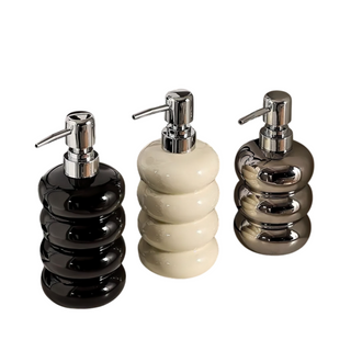 modern sleek pump design soap dispenser minimalist bathroom accessory detail