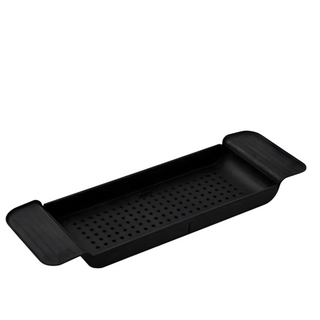 expandable adjustable bathtub tray bath shelf spa accessory organizer side view