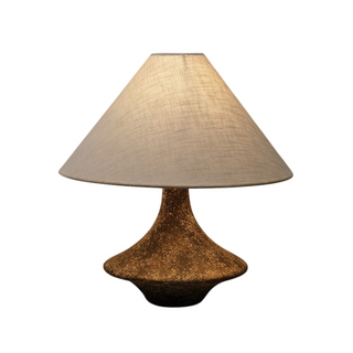 Handcrafted ancient stone table lamp — rustic timeless design