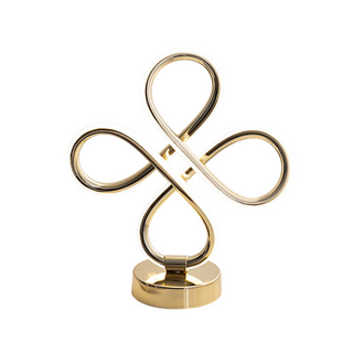 Gold loop design table lamp — modern elegant front view