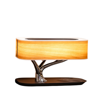 Desert-inspired wireless lamp front — charging feature warm glow