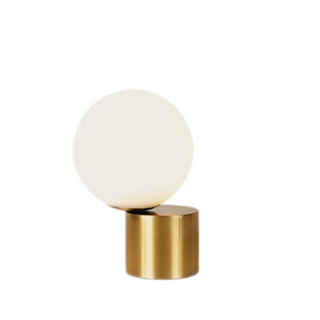 Bold sphere table lamp front — modern soft ambient light
