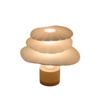 Layered design table lamp front — unique soft ambient light