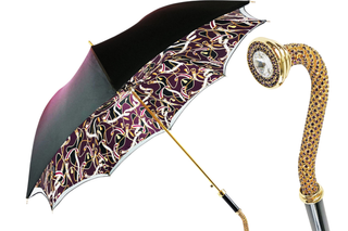 Amethyst elegance luxury umbrella amethyst handle front view