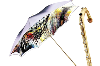 Handmade butterfly luxury umbrella Swarovski crystal handle front