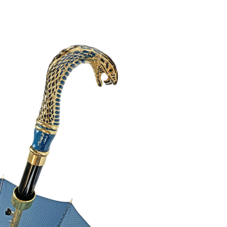 Luxury jacquard 24K gold snake handle Italian men's carbon fiber umbrella top