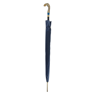 Luxury jacquard 24K gold snake handle Italian men's carbon fiber umbrella close-up